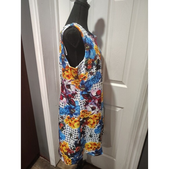 SIGNATURE BY ROBBIE BEE FLORAL DRESS SLEEVELESS SCOOP NECK MULTICOLOR XLARGE - Picture 4 of 12